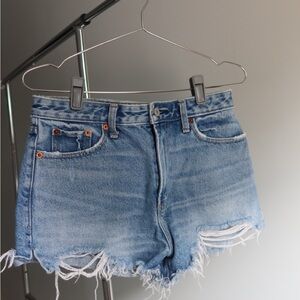 Abercrombie & Fitch Blue Jean Shorts‎ Distressed Frayed Hem